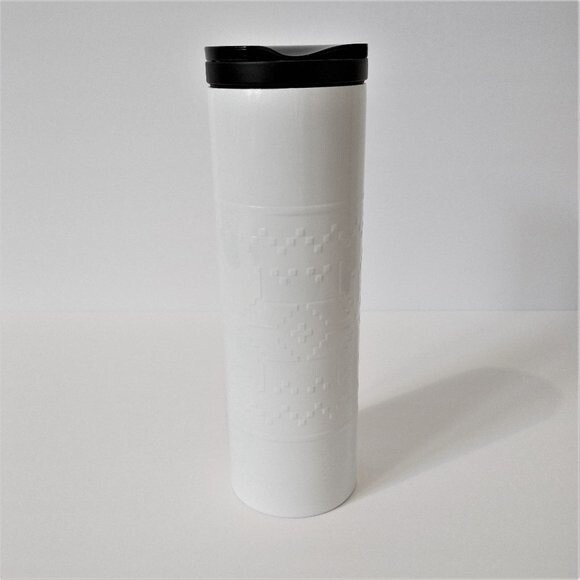 Starbucks Troy White Fair Isle 16oz Skinny Tumbler - Picture 3 of 7
